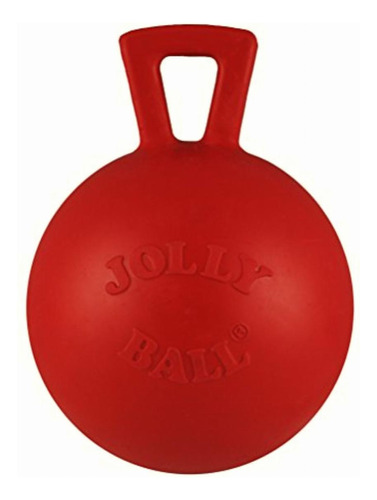 Jolly Pets 4-inch Tug-n-toss Toy Ball, Mini, Red