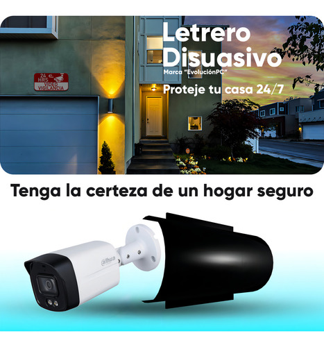 Dahua Cámara Bullet Hfw1239tlm-plus-atenea2 Full Color 2 Mp Con Protección Antivandálica Y Letrero Disuasivo Super Adapt Wdr Real 130 Db Microfono Integrado Lente De 3.6mm Led 40m Hfw1239tlm Ip67