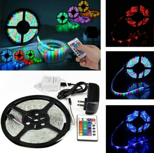 Cinta De Luces Led Rgb 5050 X 5 Metros Kit Completo Navidad