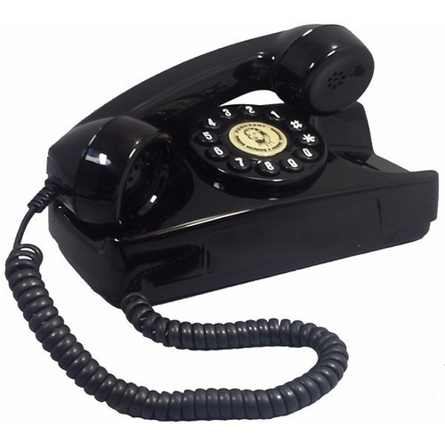 Telefone Antigo Retrô Vintage Tijolinho Preto