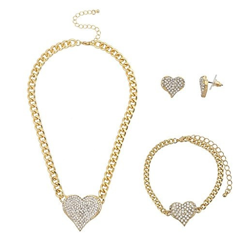 Lux Accesorios Bling Del Corazón De La Cadena Regalo De La J