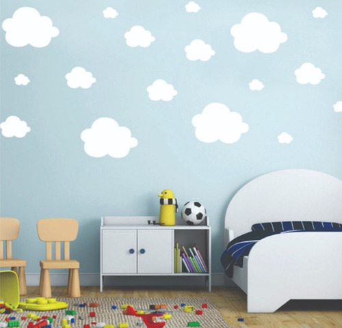 Vinil Decorativo Para Pared Set Nubes 58 X 105 Cms