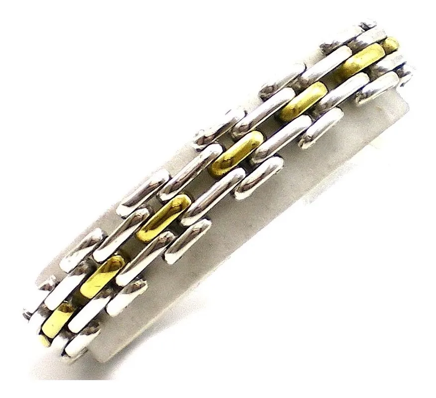 Pulsera Panther De Plata Mexico 925 Y Oro 18 Kt