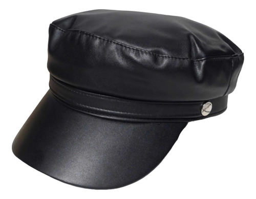 Boina/gorra Símil Cuero Negra (regulable)