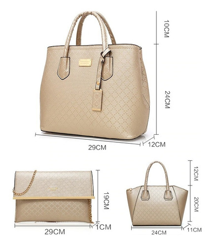 Set 6 Bolsas Cuero Sintetico Moda Dama Mujeres Cosmetiquera