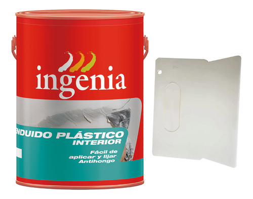 Espátula Plástica + Enduído Secado Rápido Ingenia 7 Kg 