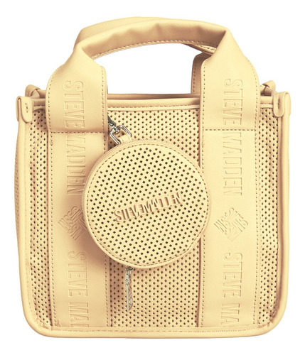 Satchel Bwebber Perf Panna Cotta Steve Madden Bags Acabado De Los Herrajes Níquel Color Beige Correa De Hombro Beige Diseño De La Tela Lisa