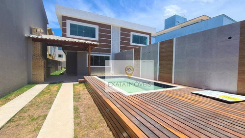 Imagem 1 de 20 de Lançamento! Casa Duplex 4 Quartos Com Piscina/ Quintal E Churrasqueira, Ouro Verde/ Rio Das Ostras! - Ca1085