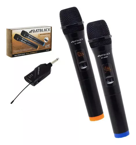 MICROFONO INALAMBRICO PROFESIONAL UHF DOBLE BATBLACK BT-58 - ir electronics