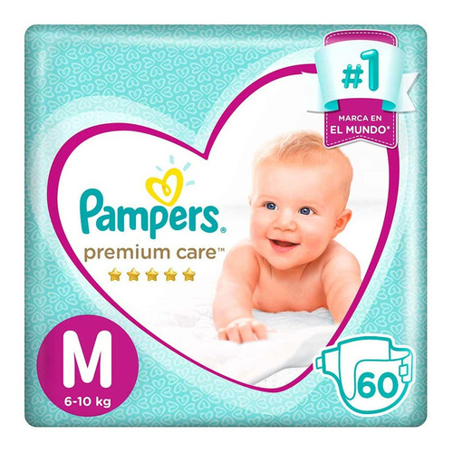 Pañales Pampers Premium Care Talla M 60 Unidades
