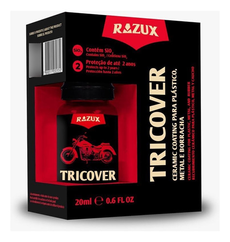 Ceramic Coating Plástico Metal Borracha Tricover Razux 20 Ml