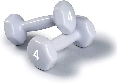 Spri Db-4 Deluxe Vinyl Dumbbells Light Grey 4-pound Set Of 2