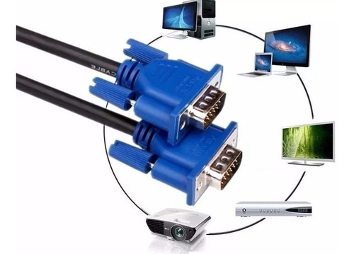 Cable Vga 1.5 Mts Macho Macho 15 Pines Monitor Pc Tv Hd X 5