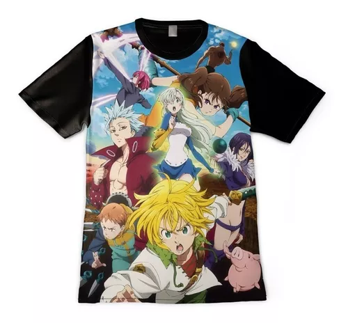 NANATSU NO TAIZAI - Os Sete Pecados Preta - Camiseta de Animes