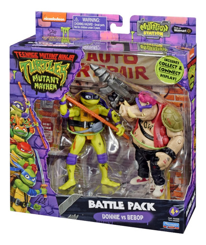 Paquete Doble Con Figuras De Las Tortugas Ninja C/ Escenario