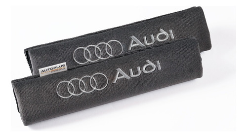 Protectores Cubre Cinturones Tela Gris Logo Audi Bordado