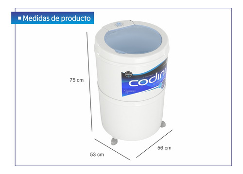 Lavarropas Semiautomático Codini Silent 4052 10kg 6programas