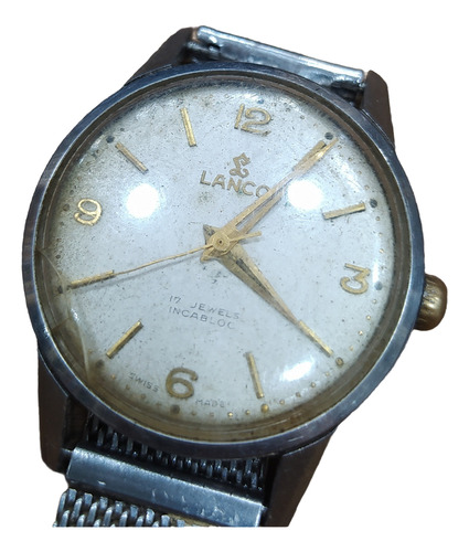 Antiguo Reloj A Cuerda Lanco Suizo Funciona 17 RubĂes (Usado)