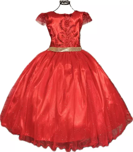 FANTASIA ELENA AVALOR VESTIDO VERMELHO PRINCESA infanti LUXO