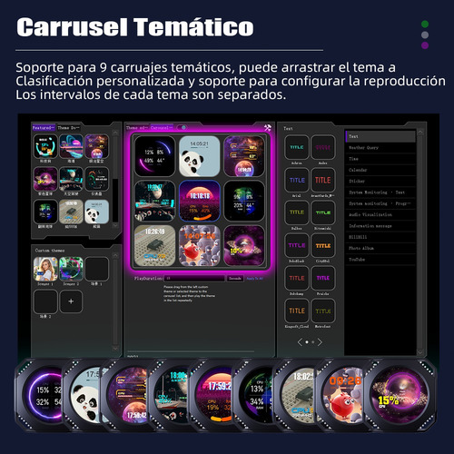Subpantalla De Pc Chasis Mini Pantalla De 2.1 Pulgadas Lcd