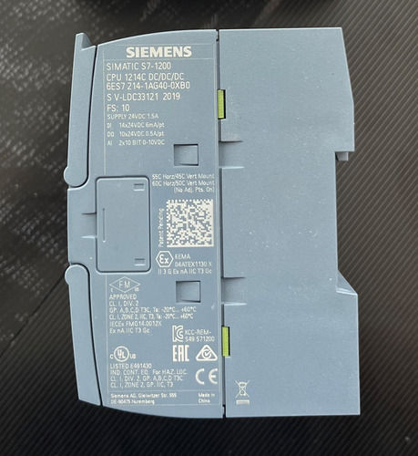 Plc Siemens S7-1200 Cpu 1214c Dc/dc/dc