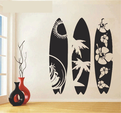 Vinilo Decorativo Tablas De Surf  Dormitorio Joven 75 X 60cm