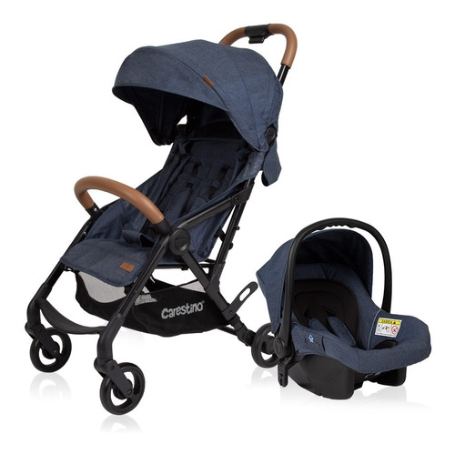 Coche de paseo Carestino Travel System Cici Con Huevito CO015-AZ azul con chasis color negro