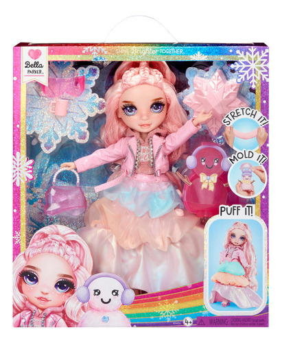 Boneca de moda rosa Rainbow High Winter Wonderland