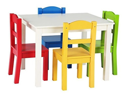 Juego De Mesa Y 4 Sillas De Madera Para Niños