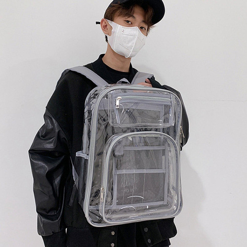 L Mochila Transparente Correa Reforzada De Pvc Resistente Al