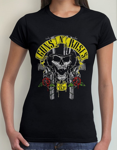 Playera Mujer Guns N Roses 85 Algodón Premium #1232
