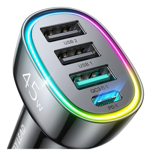 Cargador De Coche Usb C, Adaptador De Cargador De Coche Súpe