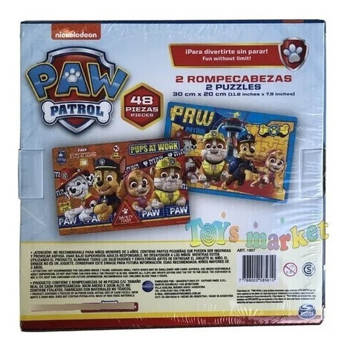 Imagen 6 de 9 de Puzzle Paw Patrol 48 piezas 1607 Rompecabezas