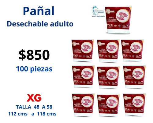 Pañal Desechable   Adulto Extra Grande 100 Piezas Premium