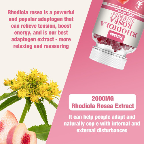 Patxans Gomitas Rhodiola Rosea 2000mg 120 Tabletas Pack 2