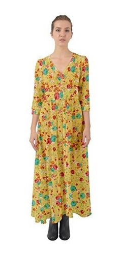 Cowcow - Vestido Maxi Para Mujer, Diseño Floral Florido, Est