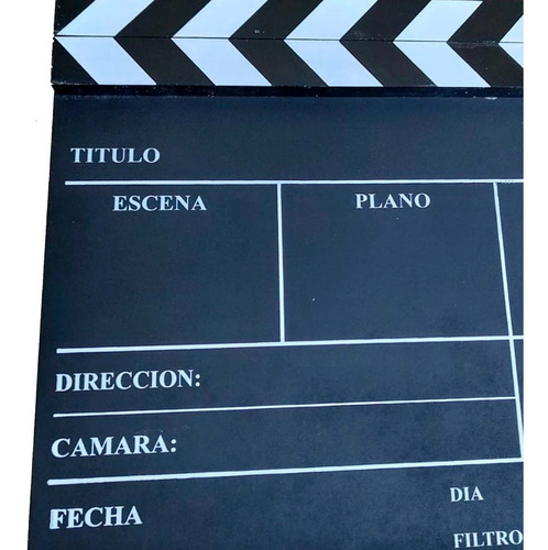 Imagen 6 de 7 de Claqueta Director Cine Rodaje Pizarra Mercador Tiza 30x25cm