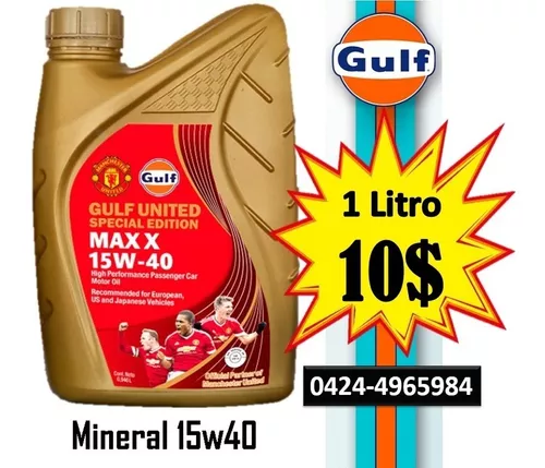 Aceite Mineral Gulf 15w40 Max 1 Litro Api Sl / Cf