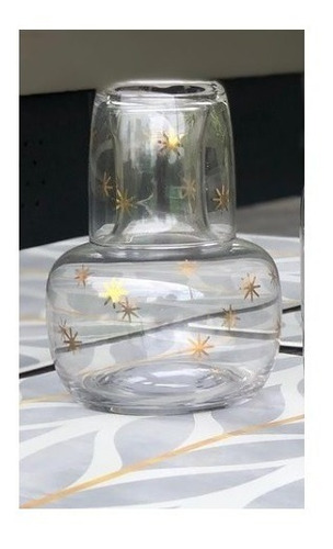 Imagen 1 de 3 de Jarra De Agua Noche Estrellas Grabado Dorado Chico 500ml