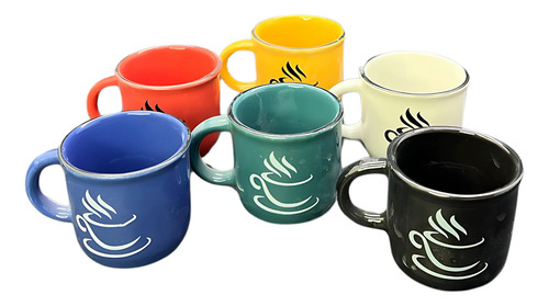 Jogo Mini Canecas Xícaras 6pcs Cerâmica Esmaltada Café 100ml