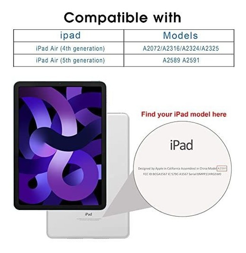 Arae Para Aire iPad 4 Generación 10.9 Caso (2020) / Ctrho