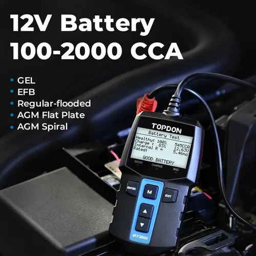 Probador De Batería Topdon Bt100 12v Para Autos Y Barcos