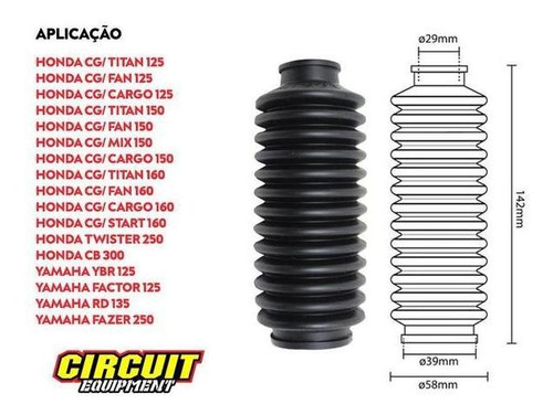 Imagem 4 de 4 de Sanfona Bengala 13 Dentes Titan/ybr/twister Preta Circuit