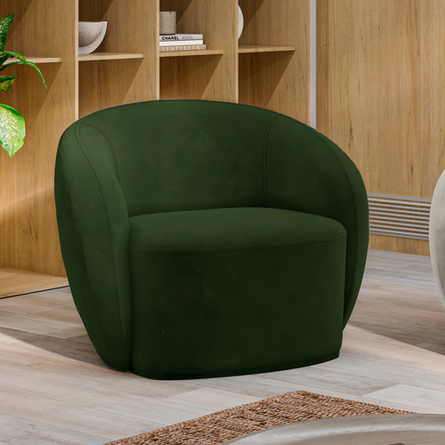 Kit 2 Poltronas Decorativas Íbis Veludo Verde G33 - Gran