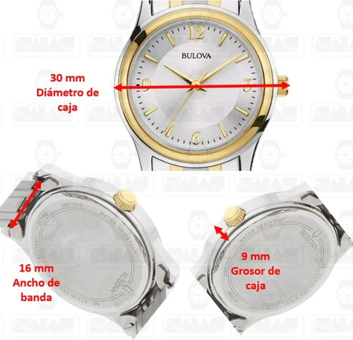 Imagen 2 de 9 de Reloj Bulova 98l218 Quartz Dama Acero *watchsalas*