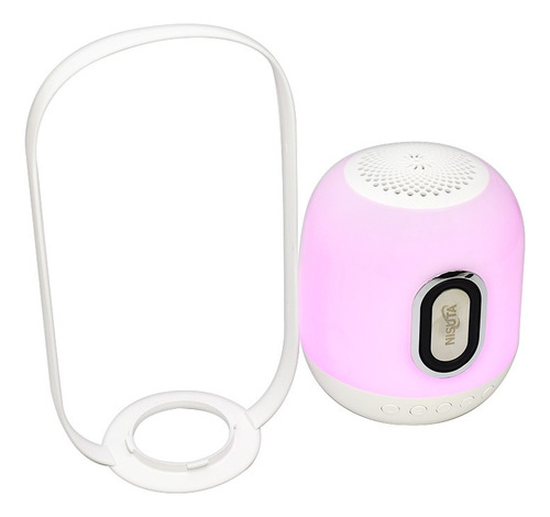 Parlante Portatil Bt Con Micrófono Y Lámpara Led Rgb Nisuta Blanco