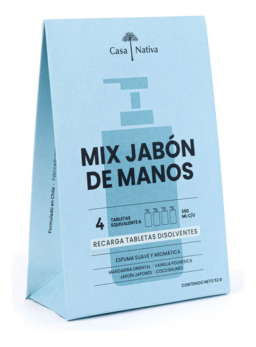 Recargas Jabón Espuma Mix Aromas Casa Nativa