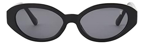 Frye Ruby Lentes De Sol Ovaladas Para Mujer, Negro, 53 Mm