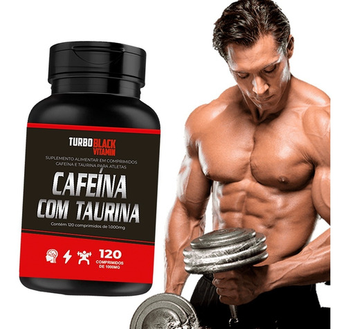 Cafeína Com Taurina Turbo Black 120 Comprimidos 1000 Mg