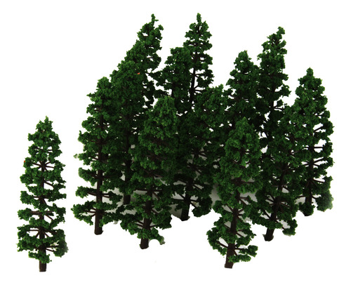 60x Modelo De Com Árvore De Abeto De Plástico Paisagem
